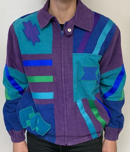 Vintage Wyco Original Corduroy Cut and Sew Ribbon Colorful Jacket Women's Small - Picture 7 of 10