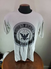 United states navy t shirt Mens Large White Military Heros Patriots