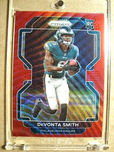 2021 DeVonta Smith Panini Prizm Rookie Red Wave Prizm RC /149 MINT 🔥🔥🔥