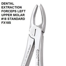 DENTAL INSTRUMENT EXTRACTION FORCEPS LEFT UPPER MOLAR #18 STANDARD FX18S Profess