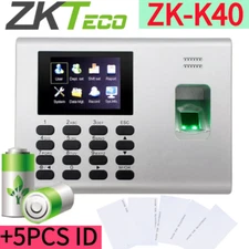 ZKTeco K40 Biometric Fingerprint Time Attendance System USB 5pcs ID Card+Battery