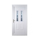 uPVC Door QD09 Attractive White uPVC 28mm Panel Unique Style 10 year guarantee