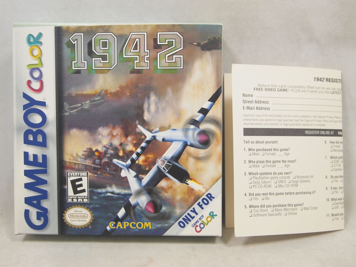 1942 (Game Boy Color | GBC) Authentic BOX & REGISTRATION CARD ONLY