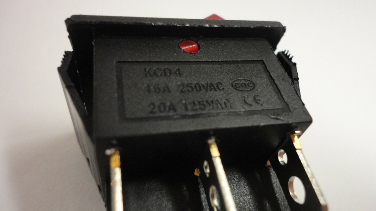 KCD4 16A 250VAC 20A 125VAC Rocker Switch Button On Off Snap