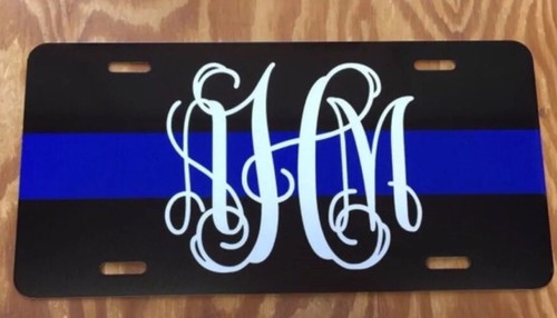 Monogram License Plate Police Personalized Car Tag New - Picture 1 of 2