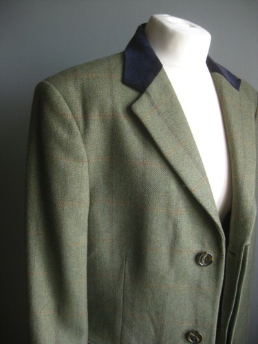 M&S LONG TWEED JACKET coat PURE NEW WOOL 40 moon luxury velvet collar ODERMARK - Picture 18 of 23
