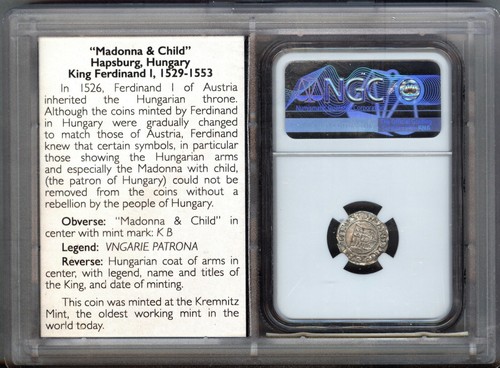 1537 HUNGARY Denar SILVER COIN - NGC MS63 - CHOICE UNC - Picture 2 of 2