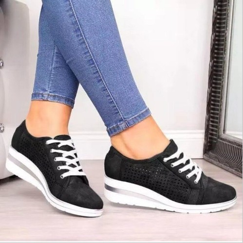 Wedge Heel Sneakers Women Sport Trainers Breathable Casual Comfy Shoes Outdoor ! - Picture 8 of 9