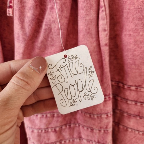 Abito Free People Sweet Surrender rosa denim festival rodeo donna nuovo con etichette S - Foto 7 di 12