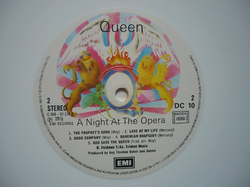 Queen A Night At The Opera White Vinyl France 1975 / 1978 EMI DC10 A1B1 Press LP - Imagen 4 de 13