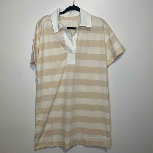 Everlane Women's The Organic Cotton Striped Polo Dress size Medium - Picture 1 of 8