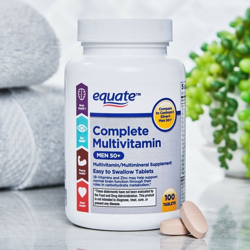Equate Complete Multivitamin Tablets Men 50 Plus 100 Count..+ - Picture 2 of 7