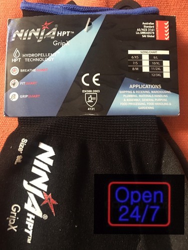 NINJA GLOVES GRIPX AWESUM QUALITY P4001 HPT GRIP X 6,12,24 PAIRS!! - Picture 17 of 41