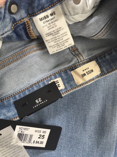 Miss Me Jeans Colorblock gamba dritta ritagliata vita media elasticizzato orlo uscito 25 - Foto 7 di 8