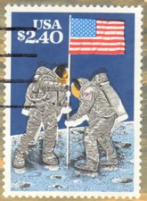 ERROR 2419 Unlisted Engraving Shift on DeRosset Hand Painted Space Moon Landing 