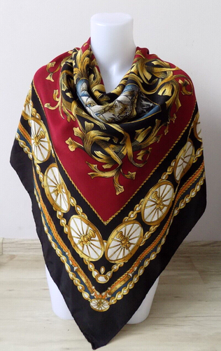 Hermosa bufanda vintage sin marca envío de seda - Imagen 4 de 5