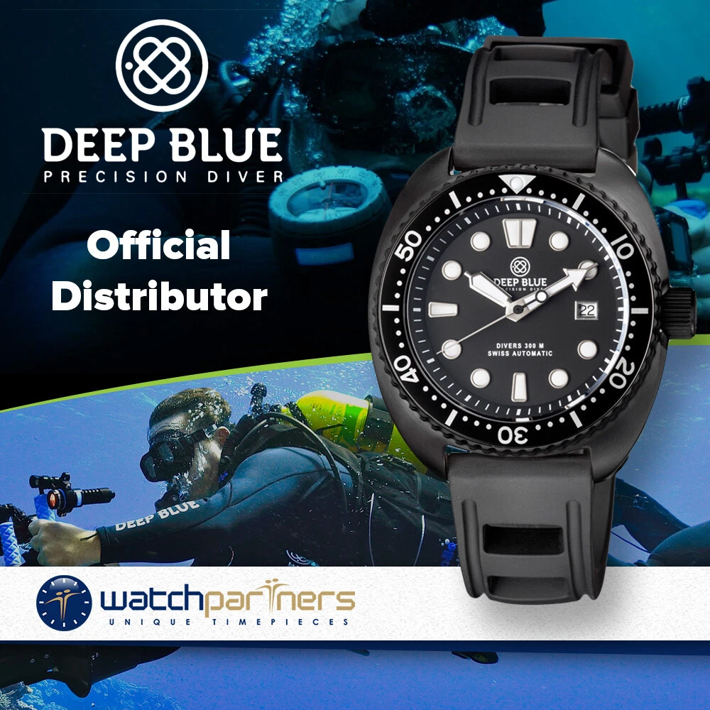 Deep Blue MILITARY DIVER 300 Swiss Automatic watch 44mm PVD Blk
