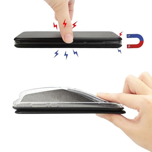 Handyhülle für Samsung Galaxy A20s Schutztasche Wallet Cover 360 Case Schwarz - Zdjęcie 4 z 4