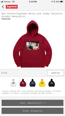 nan goldin supreme hoodie