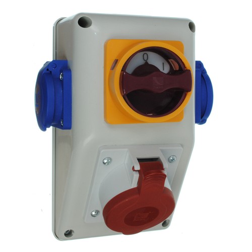 Wandsteckdose Schalter 0/1 CEE 16A 5P 400V mit 1-2x 230V Steckdose IP44 - Bild 10 von 12