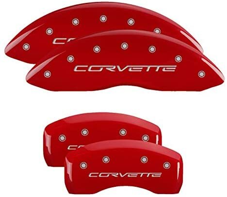 MGP Caliper Covers 13008SCV6RD Red Brake Covers for 05-13 Chevrolet Corvette C6 - Picture 2 of 6