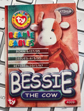 1999 TY Beanie Babies Series 3 Bessie The Cow Platinum Edition Card / bx147
