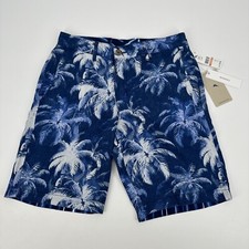 NWT 128 Tommy Bahama Palm Reversible Linen Men's Chino Shorts 28 Indigo Blue