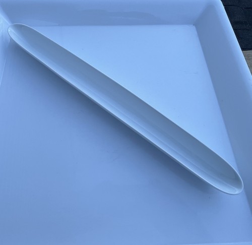 Crate & Barrel Olive Tray, White Porcelain Olive Boat, Olive server, Holiday - Picture 2 of 8