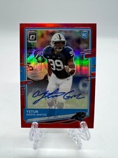 2020 Panini Donruss Optic Football Yetur Gross-Matos Red RC Rookie Auto #113 /50