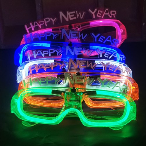 5 Stück LED Leuchten Leuchtende Blinkende Brille für Party Deko Happy New Year Geschenk