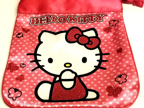 Rosa Satin Sanrio Hello Kitty Handtasche Umhängetasche Beuteltasche 2013 - Bild 2 von 10