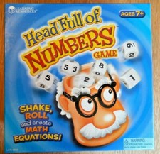 NEW Learning Resources "Head Full of Numbers" Math Game w Custom Dice - Ages 7+