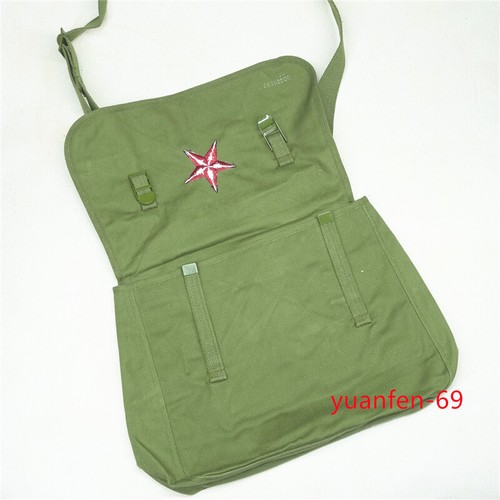 60-70s Canvas Satchel China-Chic Retro Commuting Travel Embroidery Messenger Bag - Picture 27 of 27