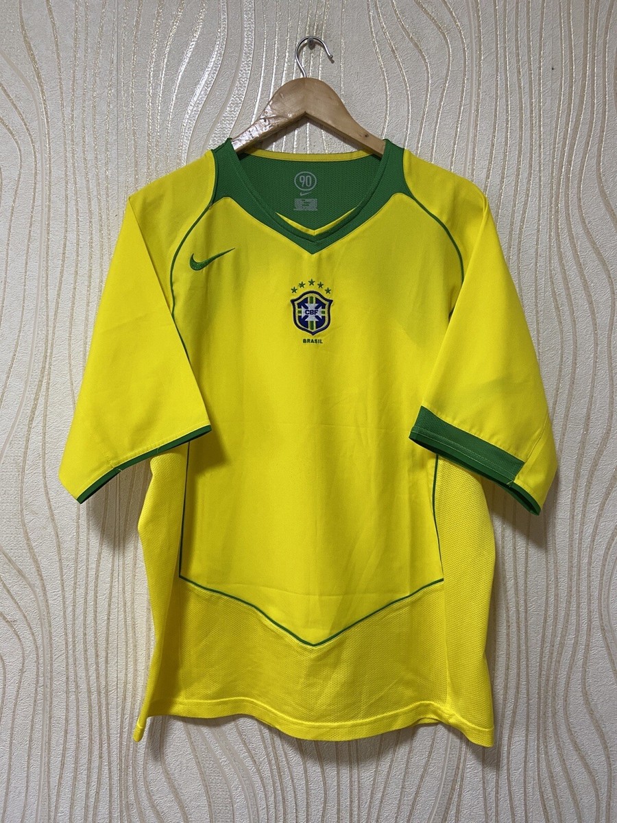 ウェア archive Brazil game shirt yellow green BRAZIL 2004 2005 2006 HOME FOOTBALL SHIRT SOCCER JERSEY NIKE