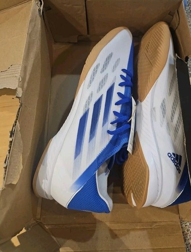 NEW MEN'S ADIDAS X SPEEDFLOW.3 INDOOR SOCCER CLEATS SIZE US 12.5 GW7491 Blue - Picture 5 of 11