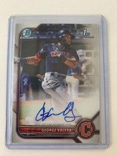 2022 Bowman Chrome Prospects Auto George Valera #CPA-GV Cleveland Guardians