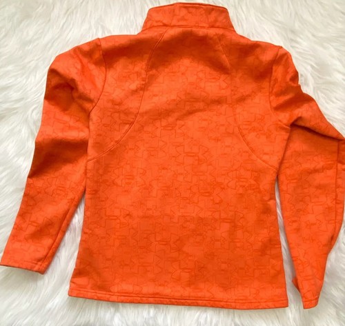 Under Armour Quarter Zip Pullover Women's XS Orange Jacket All-Over Logo Print - Picture 2 of 6