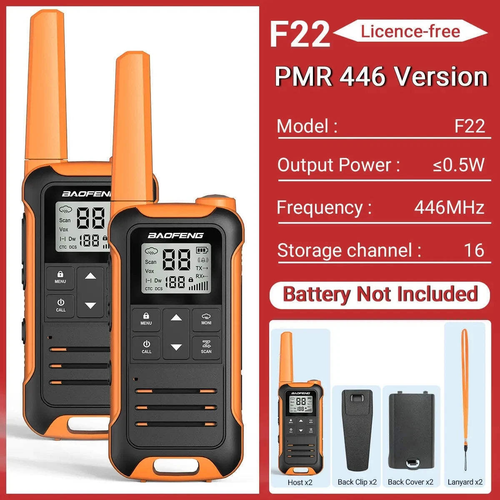 2 Stück Baofeng F22 PMR FRS Mini Walkie Talkie Wasserdicht Typ-C Lizenzfrei NOAA - Bild 27 von 32