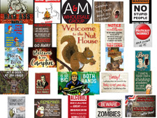 12" x 17" Metal FUNNY Joke Tin Signs: Beer, Politics, Camping, Garden  MORE 