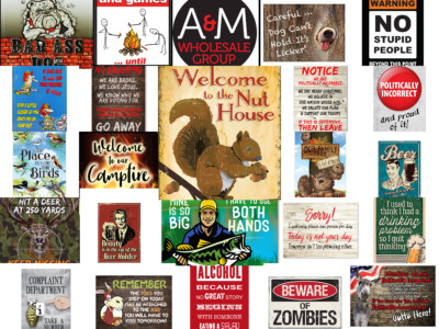 12'' x 17'' Metal FUNNY Joke Tin Signs: Beer, Politics, Camping, Garden & MORE!