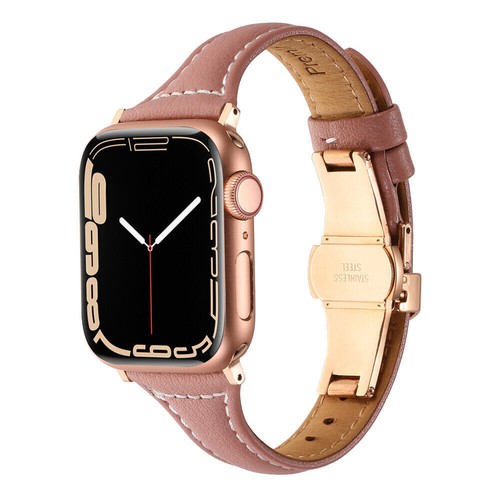 Slim Women Leather Band Strap for Apple Watch 9 8 7 6 5 Ultra 2 40/44/41/45/49mm - Picture 44 of 51