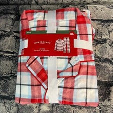 Wondershop Men's XL Red White Plaid Pajama Set