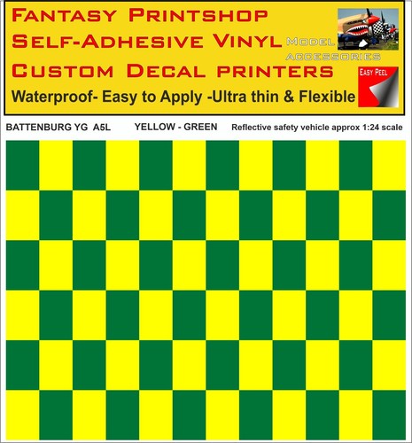 RC 1:24 Scale REFLECTIVE BATTENBURG VINYL STICKERS DECAL 1/24 SCALE R.C MODELS - Picture 22 of 25