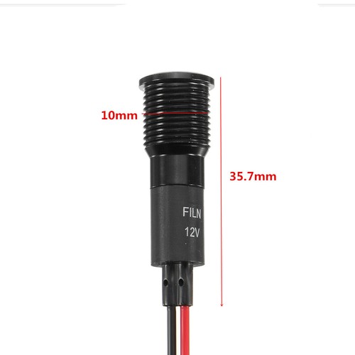 LED Dash Panel Warning Pilot Light 8-16mm Indicator Lamp Black Car Boat 12V-36V - Picture 8 of 29
