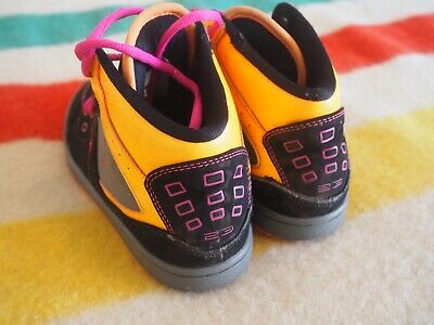 NIKE AIR JORDAN High Shoes Kids SIZE 2.5Y BLACK ORANGE GRAY