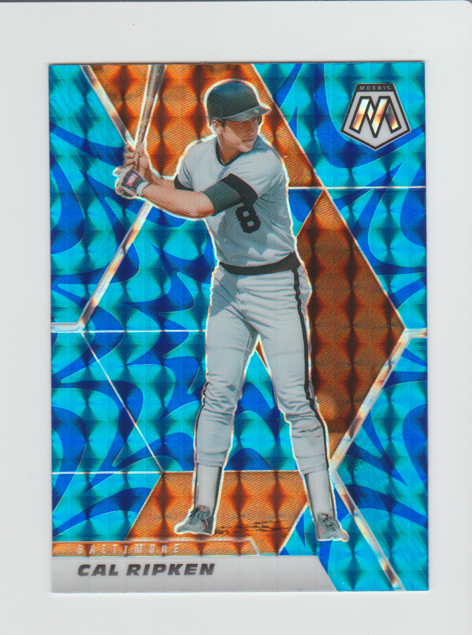 2021 Panini Mosaic Blue Camo Prizm #76 Cal Ripken Jr. card Baltimore Orioles HOF