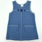 90s Rare Editions Girls 6 Embroidered Stars Blue Acrylic Stretch Jumper Dress