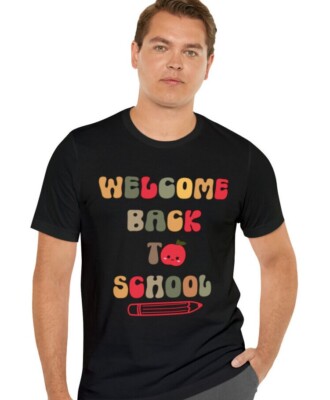 Teacher T-Shirt, Welcome Back to School Shirt, First Day of School, Jersey Black