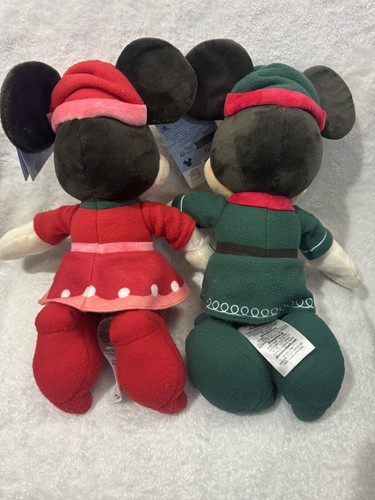 Nuevo 2024 Disney Parks Navidad Elfo Mickey & Minnie Mouse Vacaciones Peluche 14" - Imagen 2 de 2