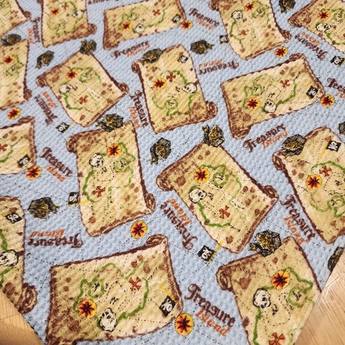 Boys Throw Blanket Pirates Treasure Map Lightweight Handmade 70 × 64 - Picture 8 of 8